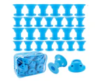 40pcs Silicone Hair Curlers Set, Small Hair Rollers,  plus clear plastic bag mushroom curlers 20 large 20 small-blue