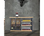 Levede Bar Cabinet Buffet Sideboard Industrial Wine Steamrack Glasses 120CM