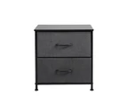Levede Storage Cabinet Chest of 2 Drawers Tower Bed Sofa Side End Table Dresser - Grey