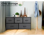 Levede Storage Cabinet Chest of 5 Drawers Dresser Lowboy Organizer TV Stand Unit