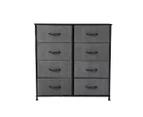 Levede Chest of Drawers Storage Cabinet Tower Dresser Tallboy 8 Drawer Grey - Grey