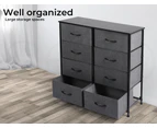 Levede Chest of Drawers Storage Cabinet Tower Dresser Tallboy 8 Drawer Grey - Grey