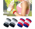 Colorfulstore Stripe Sport Badminton Basketball Wristband Absorb Sweat Towel Wrist Protector-1#