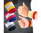 Colorfulstore Stripe Sport Badminton Basketball Wristband Absorb Sweat Towel Wrist Protector-3#