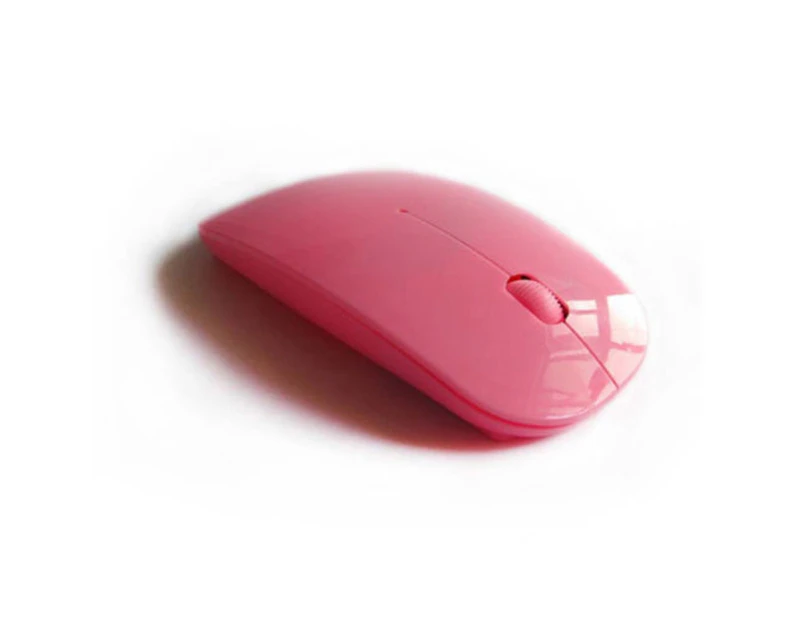 jgl Universal Laptop PC Computer 2.4GHz Battery Powered Wireless USB Optical Mouse-Pink - Pink