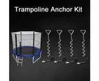 Heavy Duty Trampoline Anchor Kit - Set Of 4, Ground Anchor Wind Stakes With Rope Universal Trampoline Tie Downs With Ground Stakes