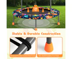 Costway Kids Mini Trampoline Jumping Fun Gift w/Detachable Handle & Light Music LED Bluetooth