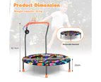 Costway Kids Mini Trampoline Jumping Fun Gift w/Detachable Handle & Light Music LED Bluetooth