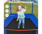 Costway 7FT Trampoline Kids Trampolines w/Spring Mat Safety Enclosure Net Indoor Outdoor Toys Fun Gift Blue