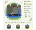 Costway 7FT Trampoline Kids Trampolines w/Spring Mat security Enclosure Net Indoor Outdoor Toys Fun Gift Blue