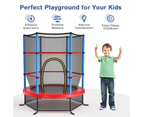 Costway 5.3FT Kids Trampoline Bouncer Jumping Trampolines Indoor Outdoor Children Gift w/Enclosure Net Safety Pad, Max Load 45kg Blue