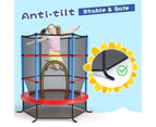 Costway 5.3FT Kids Trampoline Bouncer Jumping Trampolines Indoor Outdoor Children Gift w/Enclosure Net Safety Pad, Max Load 45kg Blue