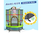 Costway 5.3FT Kids Trampoline Bouncer Jumping Trampolines Indoor Outdoor Children Gift w/Enclosure Net Safety Pad, Max Load 45kg Green