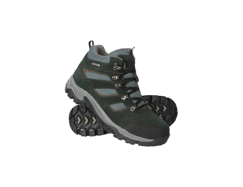 Mountain Warehouse Mens Waterproof Boots Suede & Mesh Walking Hiking Boot - Black