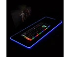 Keyboard Pad Luminous RGB Lighting Wear-resistant Smooth Operation Comfortable Touch Waterproof Colorful Surface Mouse Pad Carpet Desk Mat for Home-A Black - Black