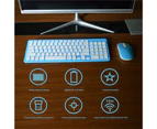 jgl GKM520 Wireless Keyboard Quick Response Mute Ergonomic 2.4GHz Wireless Keyboard Mouse for Laptop-Blue - Blue