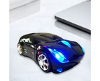 jgl Wireless Mouse Ergonomic Anti-slip Comfortable Grip Cool Lights Power Saving Auto Sleep 1200DPI Sports Car 2.4GHz Optical Gaming Mouse for Office-Blue - Blue