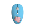 Computer Mouse Wireless Cartoon Ergonomic DPI Adjustable Mute Computer Accessories Battery Operated Dual Modes 2.4GHz/Optical Desktop Mouse for Office-Blue - Blue