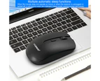 FV180 Optical Mouse Long Standby Time Mute with Mini Receiver Three-gear Computer Accessories Ergonomic Design 2.4Ghz Slim Cordless Mouse for Laptop-Black - Black