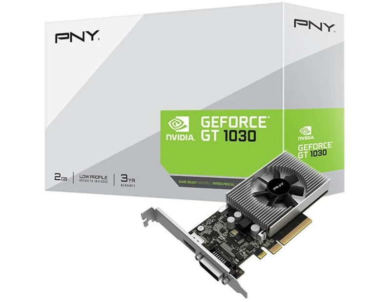 Graphics Card - PNY - GEFORCE GT1030 - 2 GB - PCIE 3.0 - (VCG10302D4SFPPB) - CATCH
