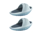 Colorfulstore 1 Pair Breathable Leg Slimming Shoes Soft Wear EVA Anti-slip Conch Shape Body-shaping Slippers for Home-Grey