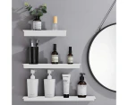 Wall Mount Floating Shelf Brackets Towel Rail Rack Display Shelves Bathroom White - 30 x 12 x 3.3cm