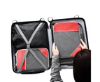 6 Pcs Set Compression Packing Cubes Travel Accessories Expandable Packing Organizers Red