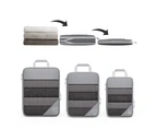 6 Pcs Set Compression Packing Cubes Travel Accessories Expandable Packing Organizers Grey