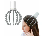 Electric Head Massager Octopus Claw Scalp Massage Tool Scalp Muscle Relaxation Equipment-Grey