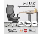 MIUZ Gaming Office Chair Mesh Office Chairs Executive Footrest Computer Seat - Black - Black