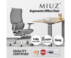 MIUZ Gaming Office Chair Mesh Office Chairs Executive Footrest Computer Seat - Grey - Grey