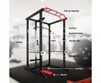 FitnessLab Power Rack Cage Multi-Function Adjustable Tower Gym Workout System 200kg Capacity