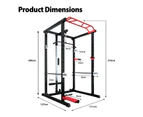 FitnessLab Power Rack Cage Multi-Function Adjustable Tower Gym Workout System 200kg Capacity