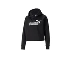 Puma Women's Essential Cropped Logo Long Sleeve Fleece Hoodie Puma Black - Puma Black