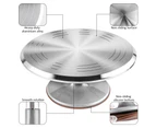Cake Turntable Decoration Accessories Set Rotating Cake Stand Tools Metal Stainless Steel Pastry Spatula Scraper - Set A