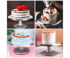Cake Turntable Decoration Accessories Set Rotating Cake Stand Tools Metal Stainless Steel Pastry Spatula Scraper - Set C