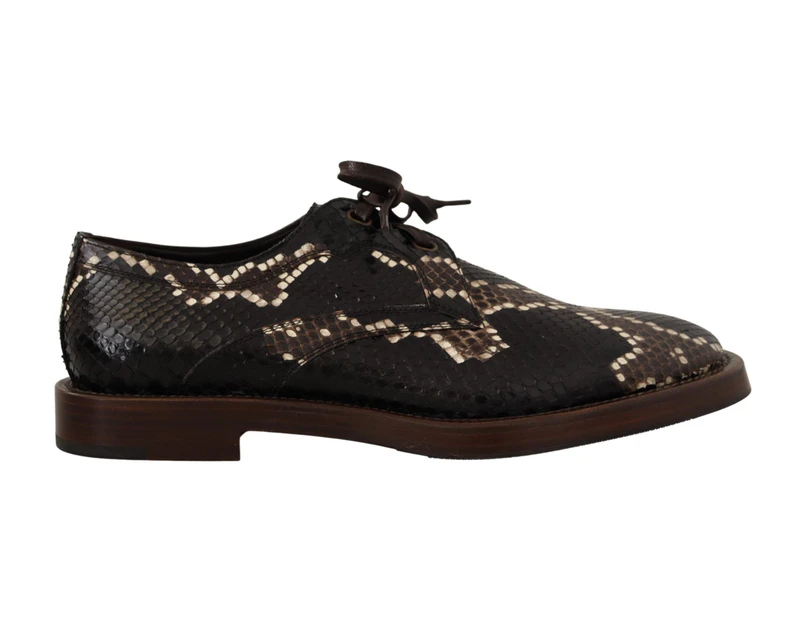 Dolce & Gabbana Brown Derby Exotic Leather Men Shoes
