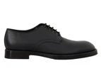 Dolce & Gabbana Blue Leather Derby Formal Shoes
