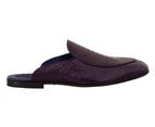 Dolce & Gabbana Purple Exotic Leather Flats Slides Shoes