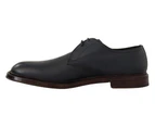 Dolce & Gabbana Blue Leather Derby Formal Shoes