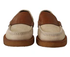 Dolce & Gabbana White Brown Fox Moccasins Loafers Shoes