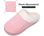 Women's Men's Winter Warmth Slippers Memory Foam Plush Slippers Non-Slip Slippers, Size 38-39 - Pink