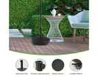 Costway Patio Umbrella Base Outdoor Resin Umbrella Stand Wicker Style Heavy Duty w/Wheels