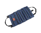 Roll-up Canvass Storage Bag, Organizer Pouch Small Tools Organizer - Blue