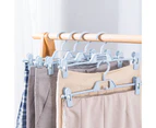 5Pcs Clothes Rack Removable Traceless Anti-slip Strong Bearing Adjustable Sturdy Construction Multipurpose Smooth Edges Coat Hanger Household Supplies-Blue - Blue