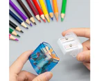 12 Pack 2 Hole Small Manual Pencil Sharpener With Cap For Kids School