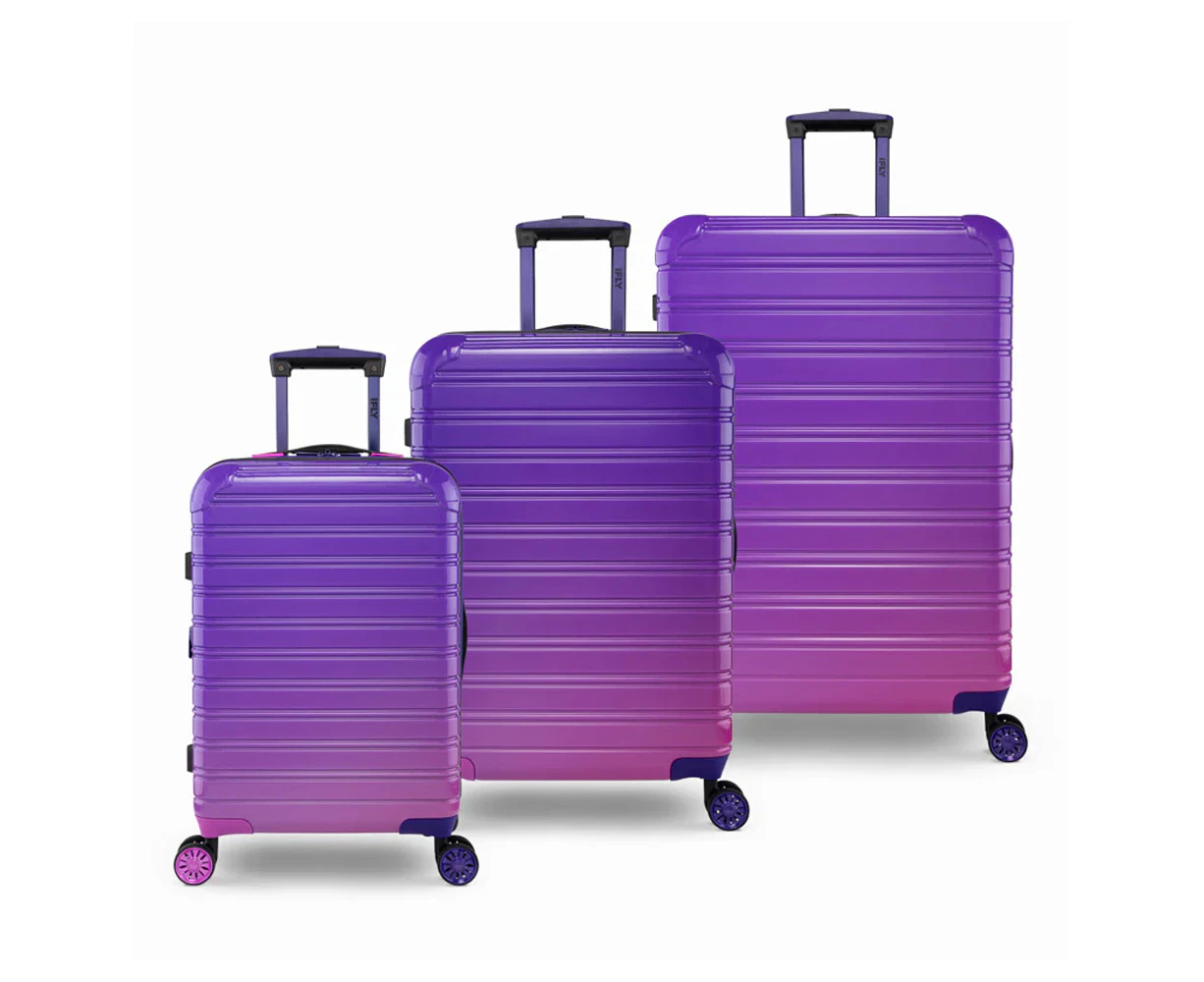 3pc iFly 20/24/28" Hard Case Trolley Suitcase Luggage Bag Midnight Berry