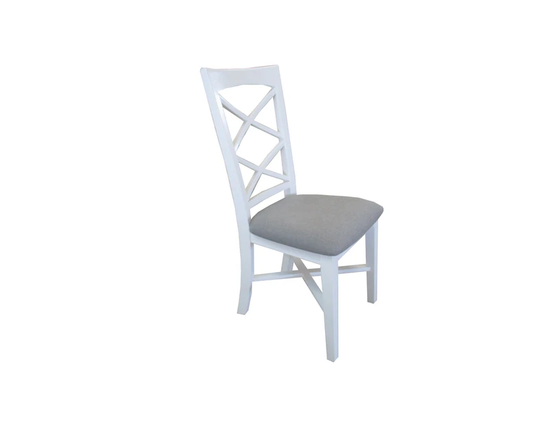 Daisy Dining Chair Set of 2 Solid Acacia Timber Wood Hampton Furniture - White