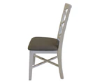 Daisy Dining Chair Set of 2 Solid Acacia Timber Wood Hampton Furniture - White