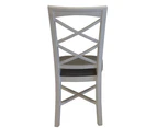 Daisy Dining Chair Set of 2 Solid Acacia Timber Wood Hampton Furniture - White